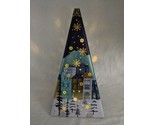 Light Up Festival Holiday Snow Christmas Town Empty Tin 6&quot; X 6&quot; X 12&quot; - £21.80 GBP