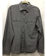 Kenneth Cole Men&#39;s Shirt Gray Pinstriped Casual Long Sleeved Shirt Size ... - $18.81