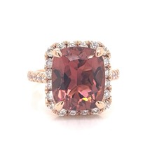 Tourmaline Rubellite Diamond Ring 14 kt 7.45 tcw Certified $6,950 013307 - £2,329.35 GBP