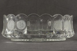 Vintage MCM Mid Century Modern FOSTORIA Coin Glass Clear Oval Bowl 1372 - $20.99