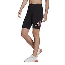 adidas Womens Activewear Essentials Gradient-Logo Bike Shorts,Black Size X-Small - £37.44 GBP