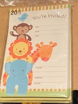 1 Pack of 20 American Greetings Baby Shower Invitations Jungle Animals *... - $6.99