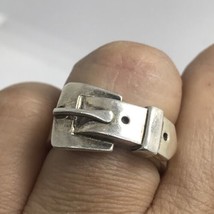 Vintage Sterling Handmade Buckle Ring Size 8.75 Marked 925 Mexico CI1 12 Grams - £67.94 GBP