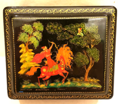 Jewellery Box with painted scene of a Russian fairy tale folklore - £39.80 GBP