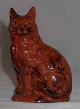 Beautiful 1997 Manganese Glazed Redware Cat Figurine by Lester Breininger - $77.00
