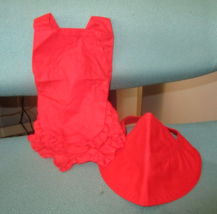 Terri Lee Doll Original 1950&#39;s Red Sunsuit w/ Matching Bonnet Tagged Japan - £27.63 GBP