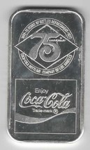 Coca-Cola Bottling Company of Los Angeles 75 Years 999 Silver Coin Ingot - $89.10