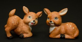 Salt &amp; Pepper Shakers Ceramic Deer Bambi Vintage - $8.42