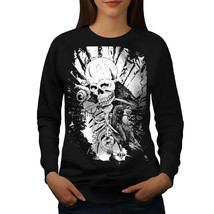 Wellcoda Rock Skull Raven Womens Sweatshirt, Horror Casual Pullover Jumper - £23.47 GBP+