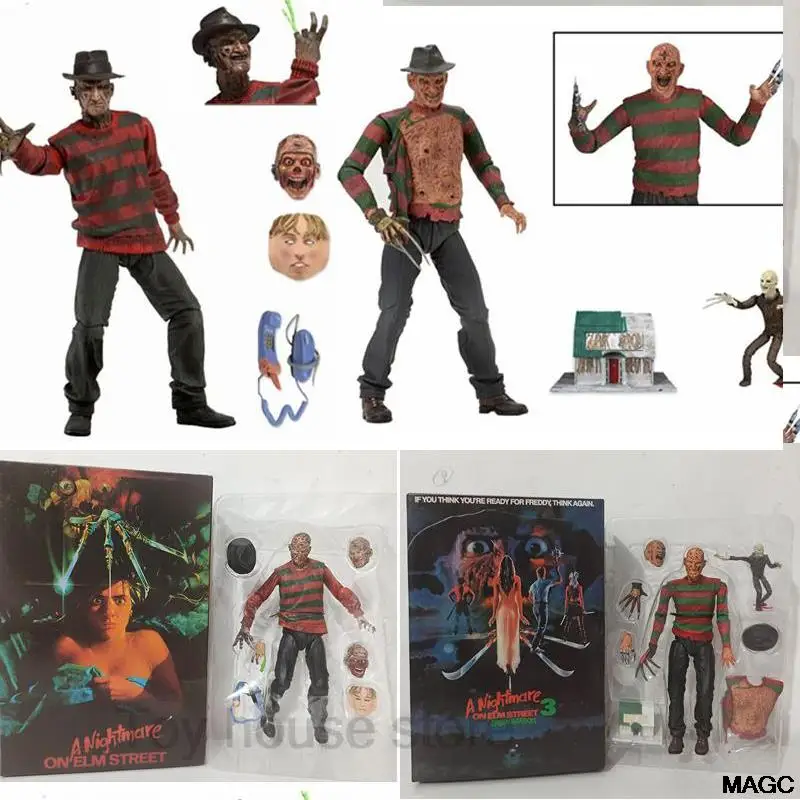 NECA Freddy Krueger Action Figure Collectible Model Toy Halloween Horror - £28.14 GBP+