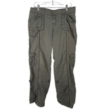 Sonoma Convertible Pant Womens Size 12 Olive Green Cargo Roll Up Legs - £10.04 GBP