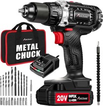 AVID POWER Drill Set Cordless 20V Electric Drill with Battery and Fast Charger, - £51.79 GBP