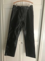 Pelle WILSONS  Mens Black Leather Biker Pants  35 waist lined EEUC mint! - £73.45 GBP