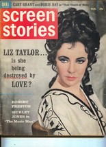 Screen Stories-Elizabeth Taylor-John Wayne-Paul Newman-Aug-1962 - £35.52 GBP