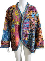 John Mark Women&#39;s Quilted Multi Colored Jacket with Running Stitch Size 2X - $65.95