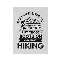 Personalized Hiking Quote Blanket - Motivational Mountain Print - Black and Whit - £21.79 GBP+