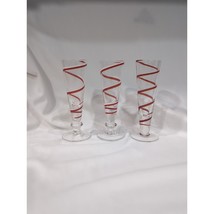 Pier 1 Hand Blown Mini Pilsner Cordials Set, Set of 3, Candy Cane Swirl Design - $23.76