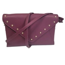INC International Concepts Womens Crossbody Purse Bag Faux Leather Studded Berry - £22.94 GBP