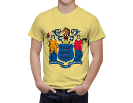 New Jersey State shirt Proud New Jersey Flag Coat of Arms Fan Sport T-Shirt Gift - £25.10 GBP