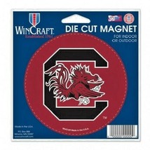 NCAA South Carolina Gamecocks 4 inch Auto Magnet Round Logo by WinCraft - £11.98 GBP