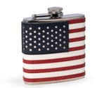 Bey Berk American Flag 6 Ounce Flask with Captive Cap Stainless Steel - £35.93 GBP