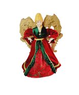 Red Angel Christmas Tree Topper Wood Wings 12 Inch Creative Designs Holiday - £15.55 GBP