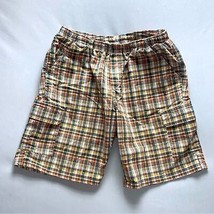 Plaid Preppy Cargo Shorts Men’s 18H Spring Elastic Waist Pull On Vacation - £21.06 GBP