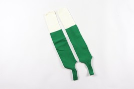 Vintage 80s Nylon Stirrup Athletic Sport Soccer Socks Green White Youth ... - $9.89