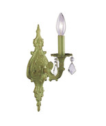 Elegant Rustic Green Scroll Work Crystal Accent Chic Shabby Wall Sconce - £119.10 GBP