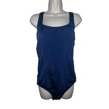 Lands&#39; End Size 14 One Piece Swimsuit Solid Color Square Neck Criss Cros... - $23.75