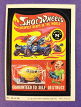 TOPPS WACKY PACKAGES SHOT WHEELS Checklist Back 5th Series 1979 45 of 66 - £7.84 GBP