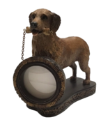 Vintage Golden Retriever Brown Dog w Mini Photo Frame Figurine Heavy Res... - $25.24