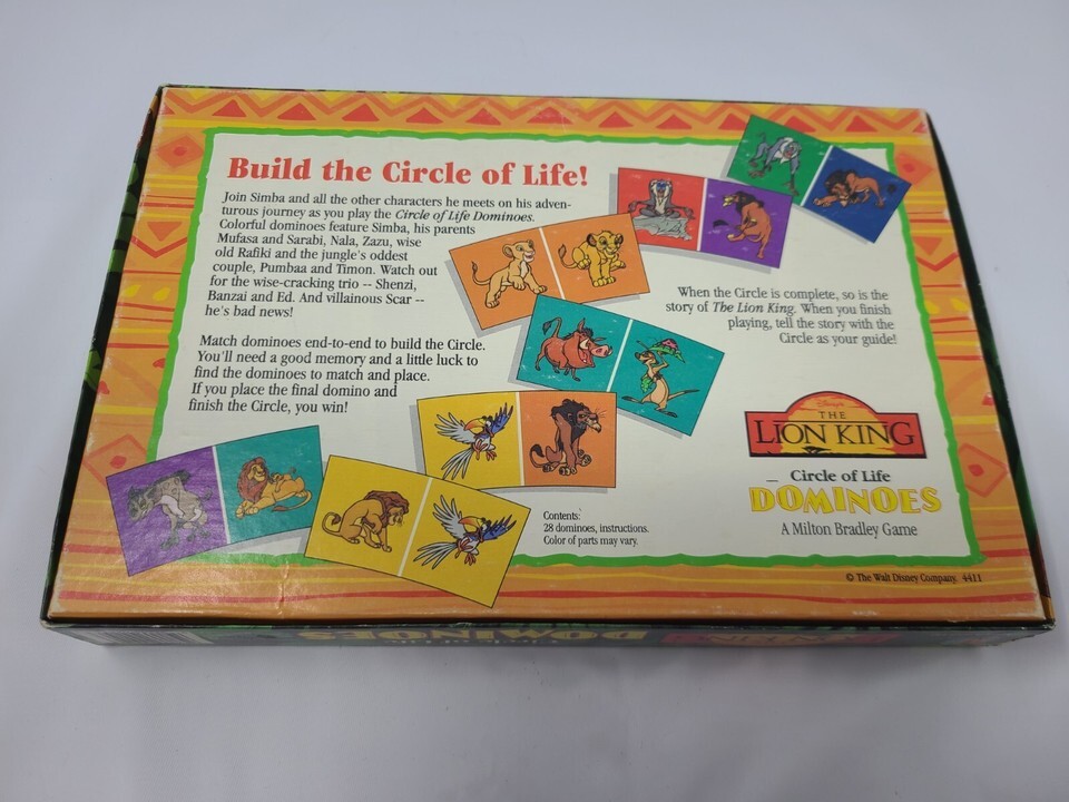 Vintage Disney's The Lion King Circle of Life Dominoes Game Complete 28 pcs Kids Item image 2