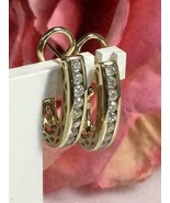2 Carati Taglio Rotondo Diamanti Finti Omega Retro Cerchio Orecchini 14k... - $117.25 CAD