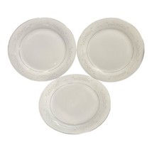 3 Vintage Tienshan White Scrolls Shells Platinum Trim Dinner Plate 10 3/8&quot; - £11.70 GBP