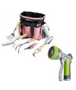 7-Piece Pink Garden Tool Set, Stainless Steel Gardening Tools with Wood ... - $4,309.99 MXN