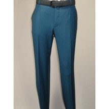 Men's MONO Turkey Slacks 100% Wool Plain Front Regular Fit 2501-12 L.Teal image 2