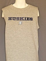 Boy&#39;s T-Shirt UCONN Huskies Size Small 4/5 Gray Connecticut Sleeveless T... - £9.31 GBP