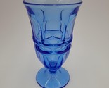 Vintage Fostoria Argus Blue Aqua 6 5/8 Inch Footed Iced Tea Goblet Glass - £13.05 GBP