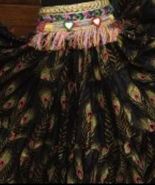 TRIBAL BELLYDANCE ATS GYPSY SKIRT 25 YDS PINK PEACOCK PRINT  - $2,352.22 MXN