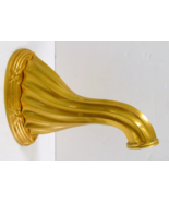 Sherle Wagner Gold Plated Ribbon &amp; Reed Wall Mount Tub Spout 0818TUB-GP - $556.37 CAD