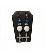 Religious Cross Dangle Earrings, Statement Jewelry, Bohemian Style, Gift... - $16.83