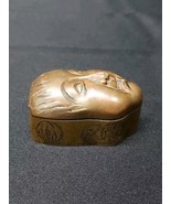 Antique 19th C. Asian Brass Snuff Pill Poppy Box Hinged Lid Oriental Fac... - $121.33