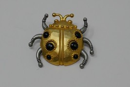 Jonette Jewelry Company JJ Two Tone Egyptian Scarab Ladybug Pin Brooch RARE - £22.80 GBP