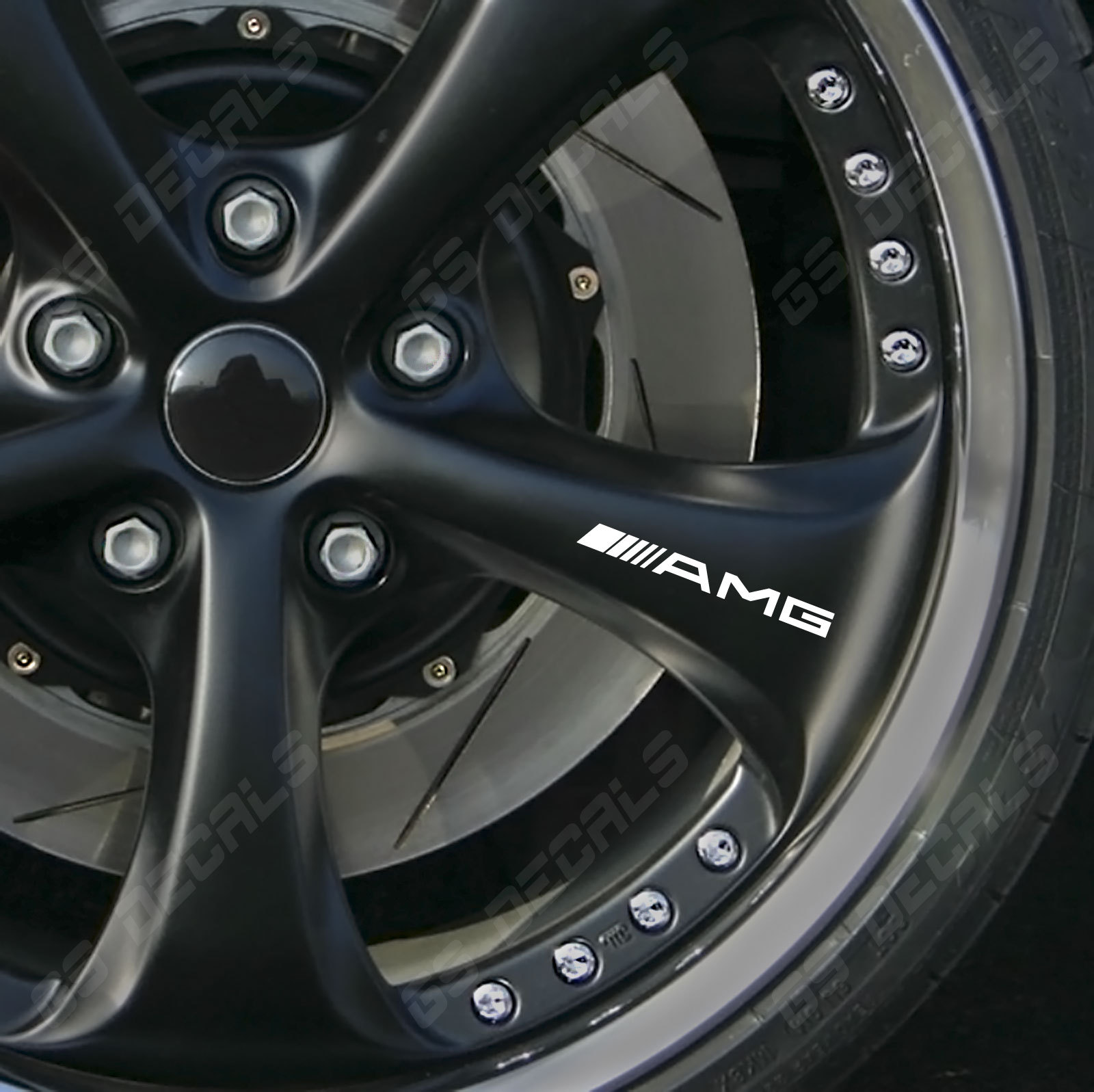AMG Mercedes Benz Logo Wheel Decals Stickers Premium Quality 5 Colors SLK SLC