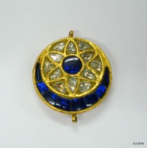 20kt Vintage Antique tribal gold pendant necklace Kundan Polky gemstones - £310.61 GBP