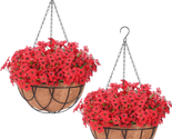 Artificial Hanging Flowers in Basket 2 Pack for Home Decoration Faux Orc... - $81.05