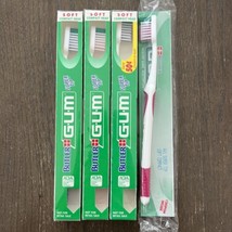 Lot 4 VTG NOS Gum Butler Soft Compact Head Toothbrush 461 Super Tip - $19.34