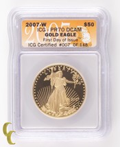 2007 G $ 50 Oro American Eagle 1 Oz. a Prova Di Selezionato ICG Come PR70DCAM - £2,865.62 GBP