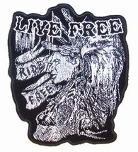 LIVE FREE BRAVE EMBRODIERED PATCH P4180 bike indian new iron on sewon pa... - $8.12